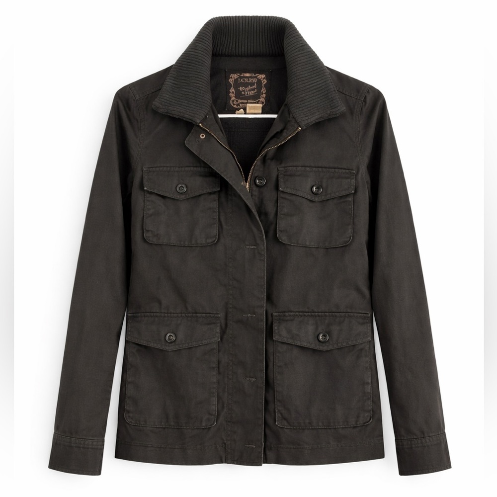 J.Crew Washed & Aged Utility Jacket Dark Olive Green Size XS